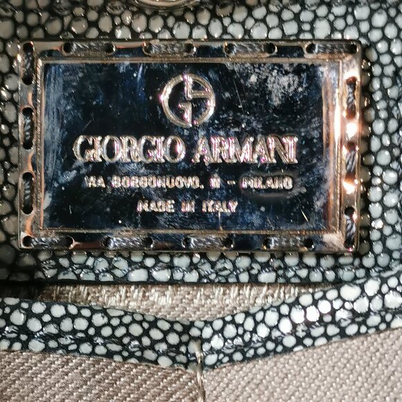 Olive/Cream/Silver Stingray Calfskin Satchel EUC #266 - Picture 11 of 15